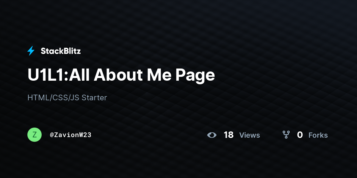 U1L1:All About Me Page - StackBlitz