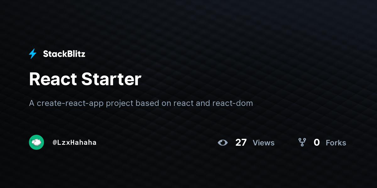 React Starter - StackBlitz