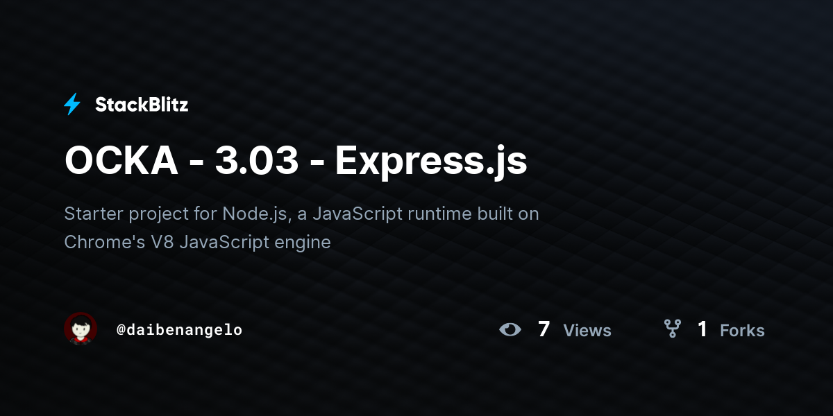 OCKA - 3.03 - Express.js - StackBlitz