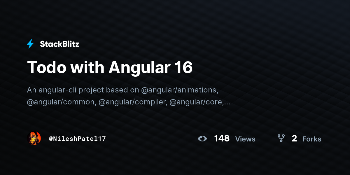 Todo with Angular 16 - StackBlitz