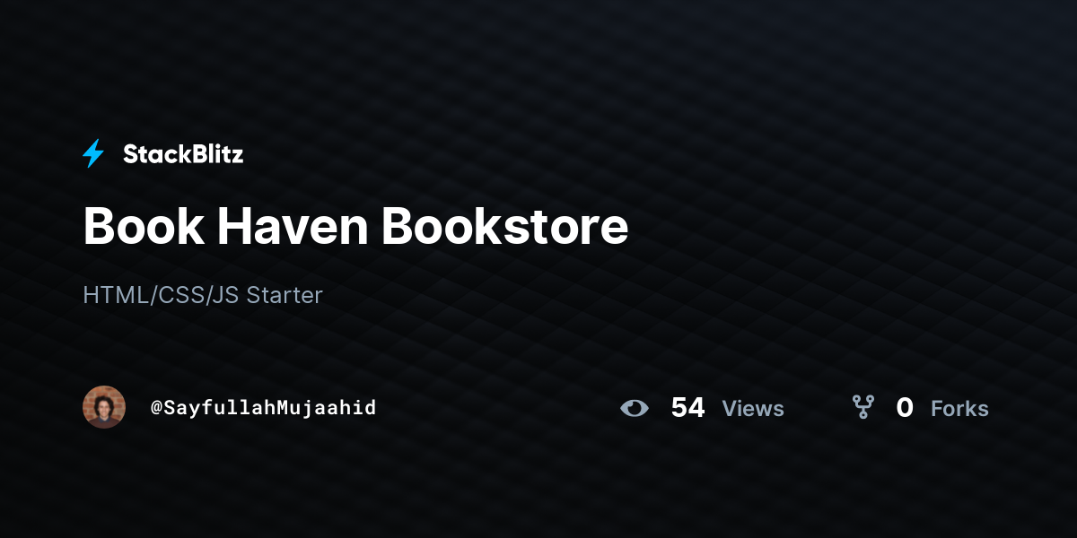 Book Haven Bookstore - StackBlitz