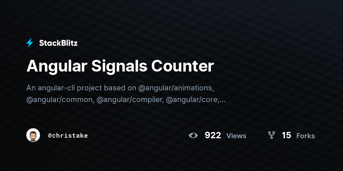 Angular Signals Counter - StackBlitz