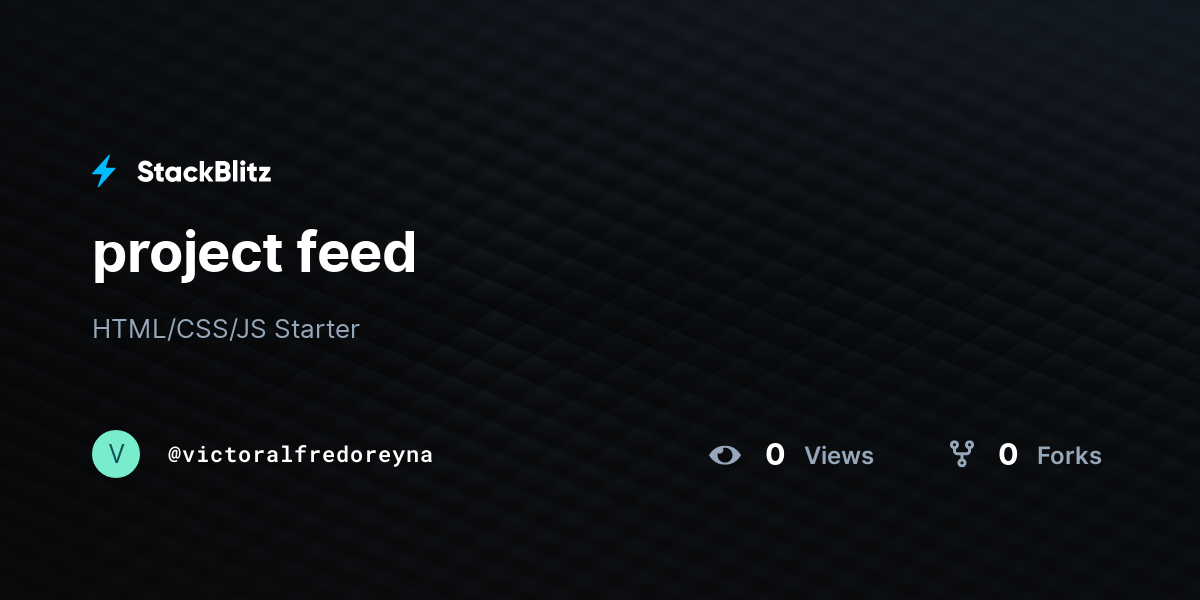 project feed - StackBlitz