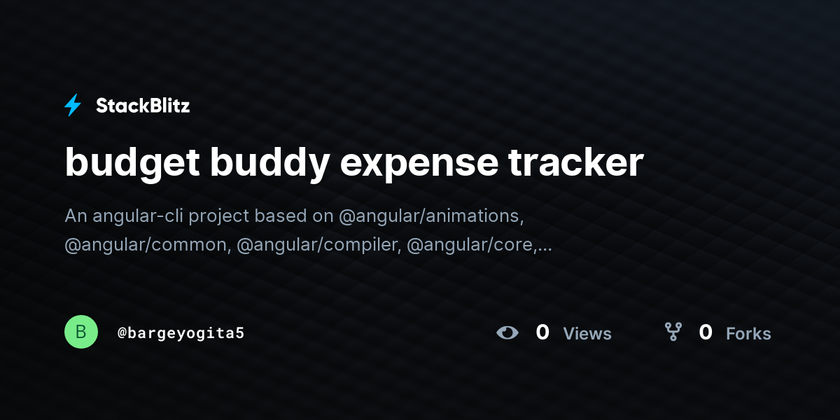 budget buddy expense tracker - StackBlitz
