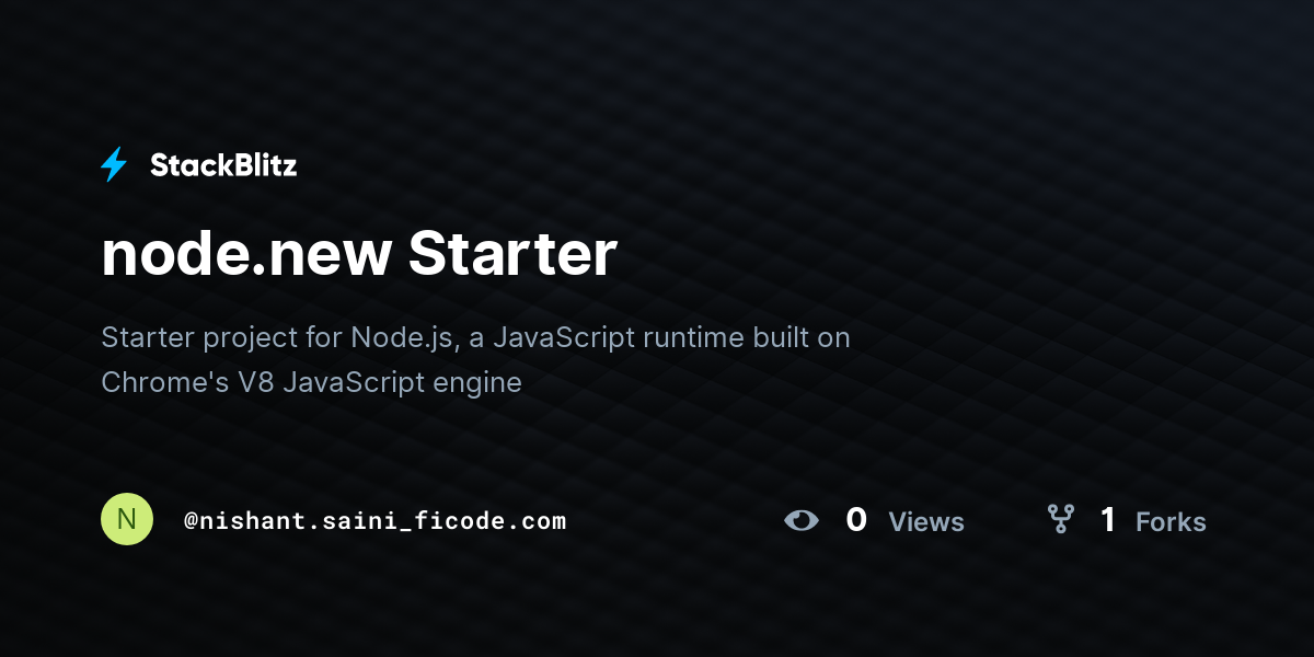 node.new Starter - StackBlitz