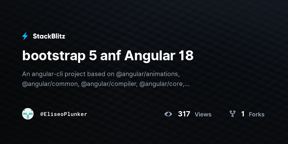 bootstrap 5 anf Angular 18 - StackBlitz
