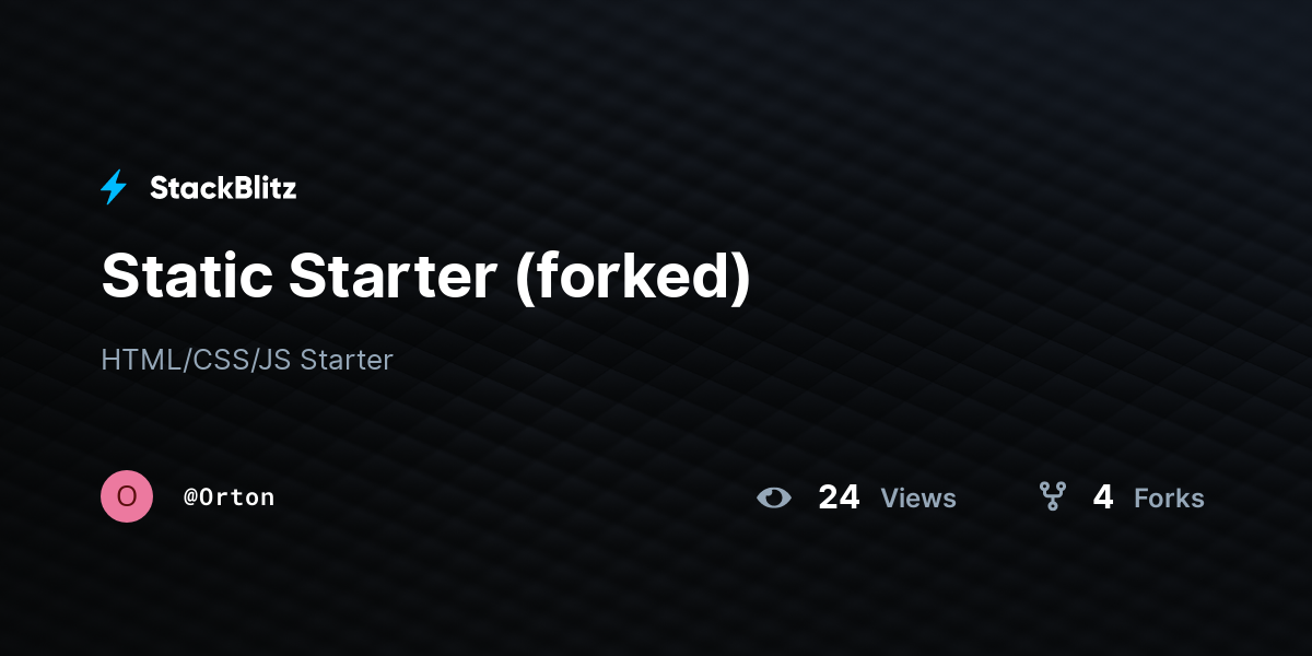 Static Starter (forked) - StackBlitz