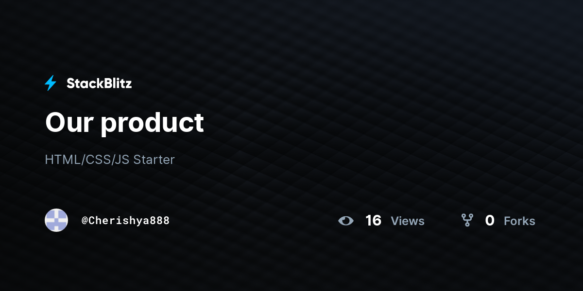 Our product - StackBlitz