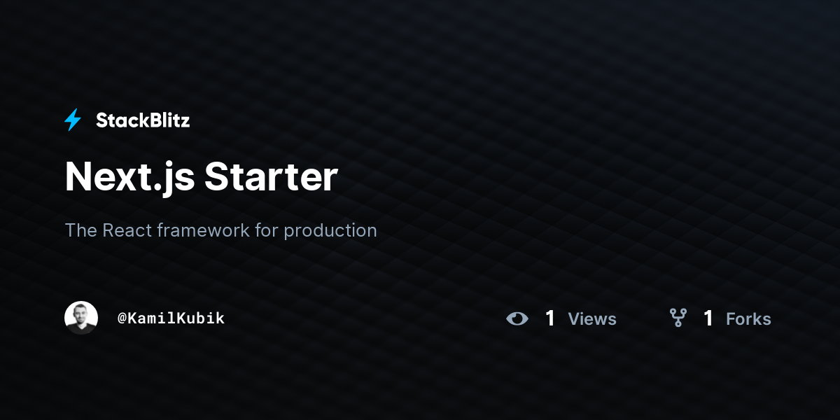 Next.js Starter - StackBlitz