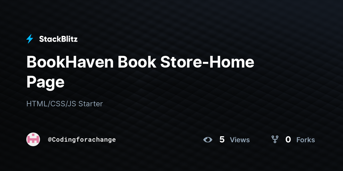 BookHaven Book Store-Home Page - StackBlitz