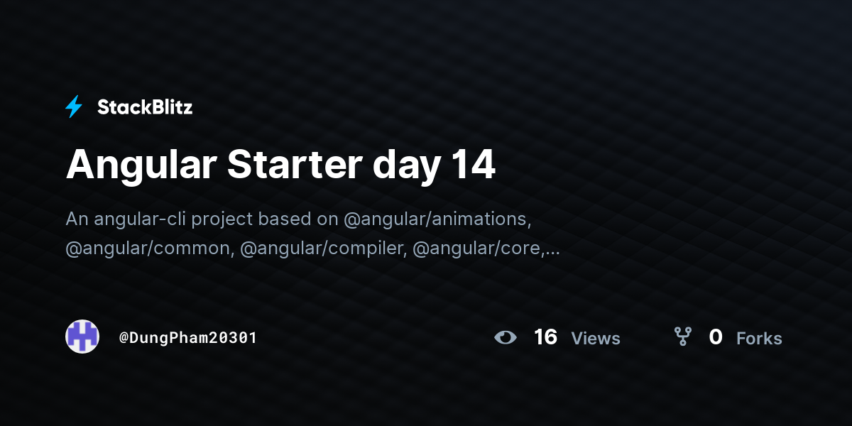 Angular Starter day 14 - StackBlitz