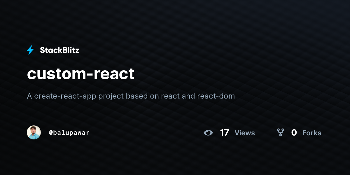 custom-react - StackBlitz