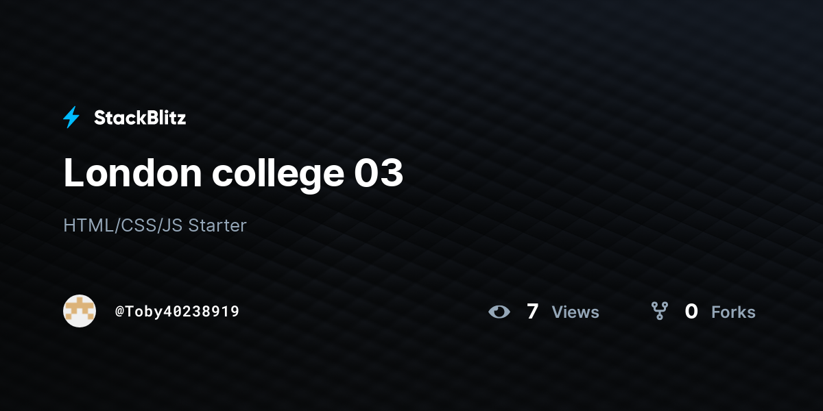 London college 03 - StackBlitz