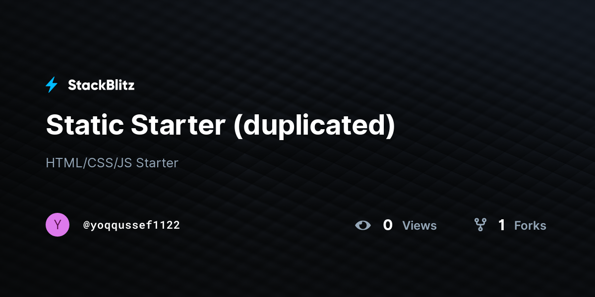 Static Starter (duplicated) - StackBlitz