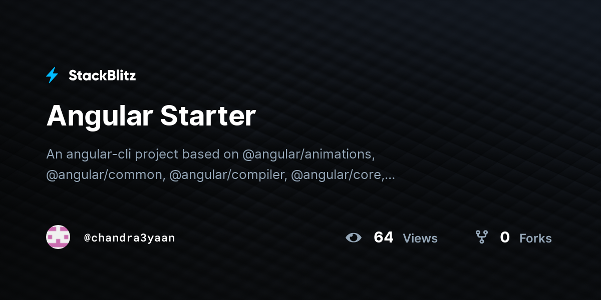 Angular Starter - StackBlitz