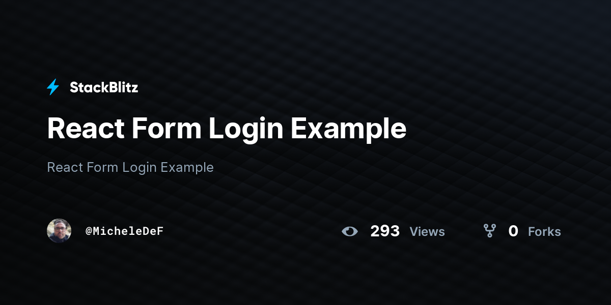 React Form Login Example - StackBlitz