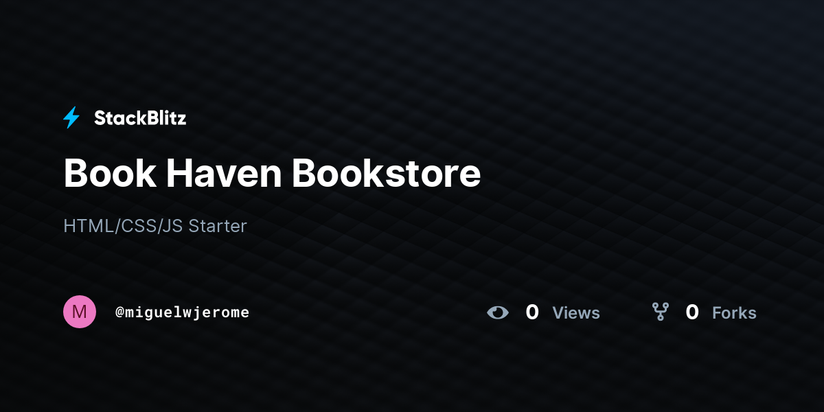 Book Haven Bookstore - StackBlitz