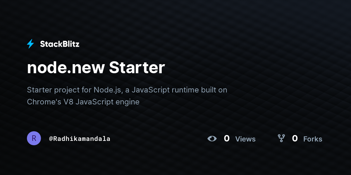 node.new Starter - StackBlitz