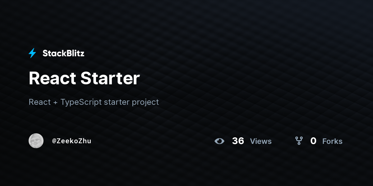 React Starter - StackBlitz