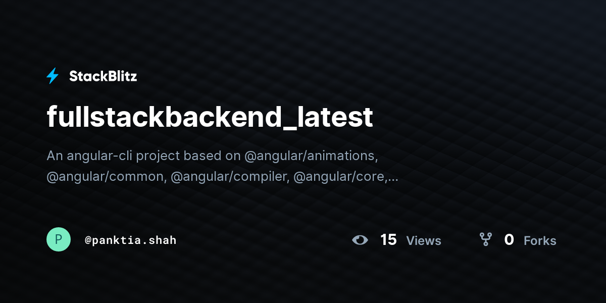 fullstackbackend_latest - StackBlitz