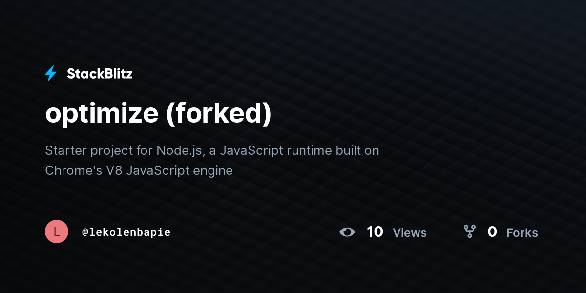 optimize (forked) - StackBlitz