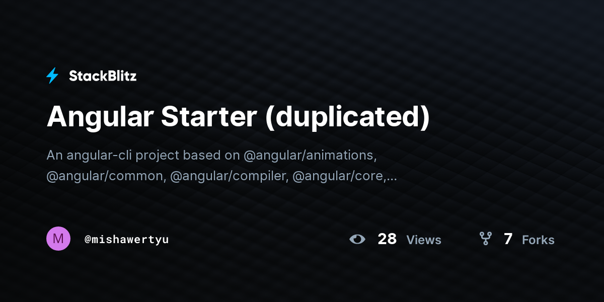 Angular Starter (duplicated) - StackBlitz