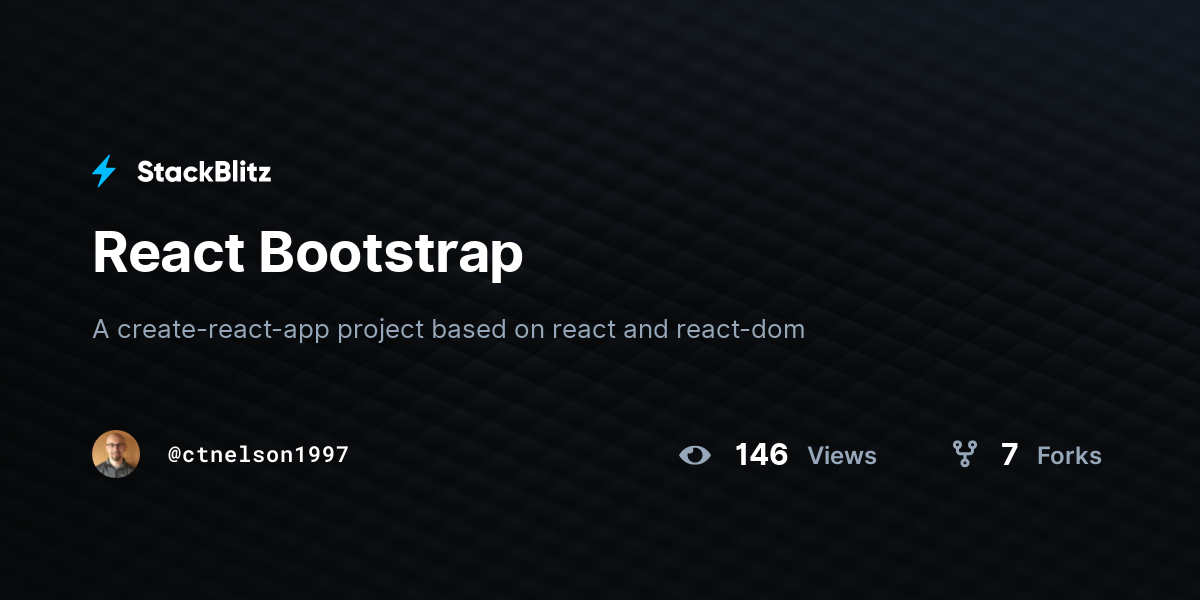 React Bootstrap - StackBlitz