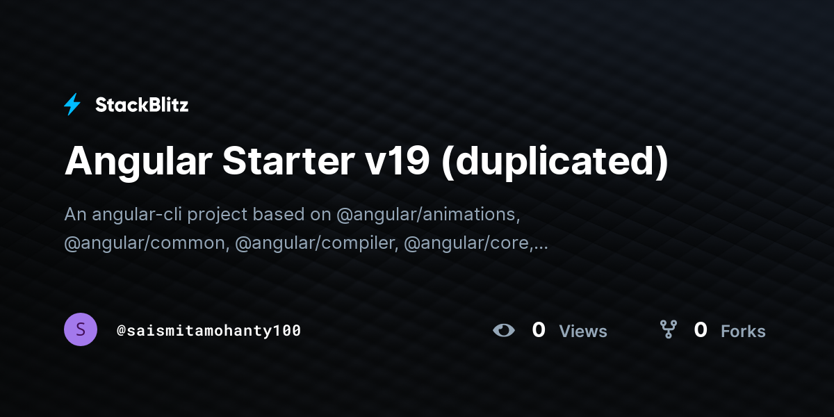 Angular Starter v19 (duplicated) - StackBlitz