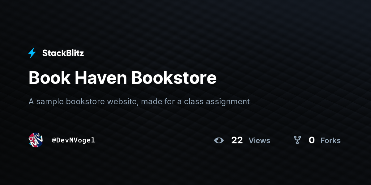Book Haven Bookstore - StackBlitz