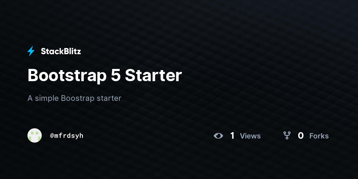 Bootstrap 5 Starter - StackBlitz