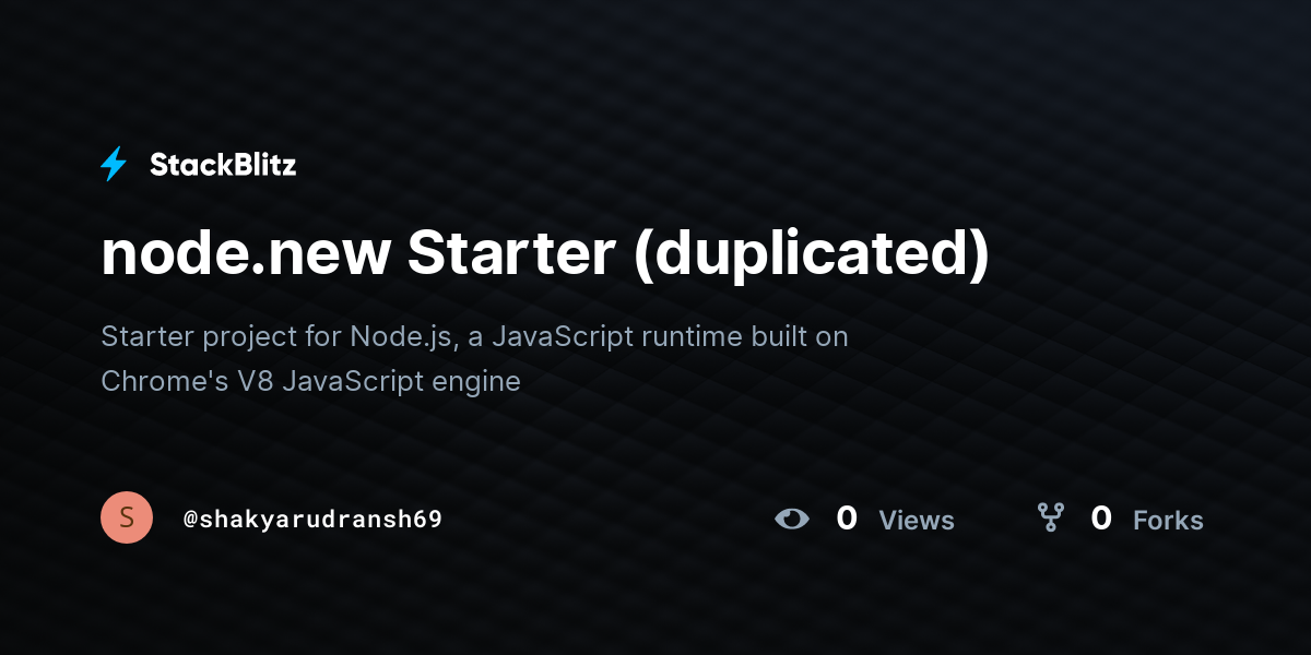 node.new Starter (duplicated) - StackBlitz