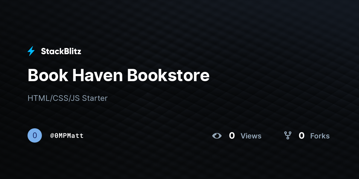 Book Haven Bookstore - StackBlitz