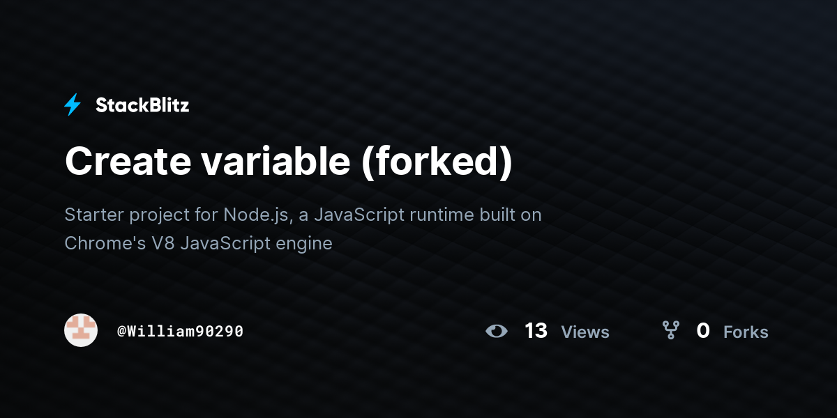 Create variable (forked) - StackBlitz