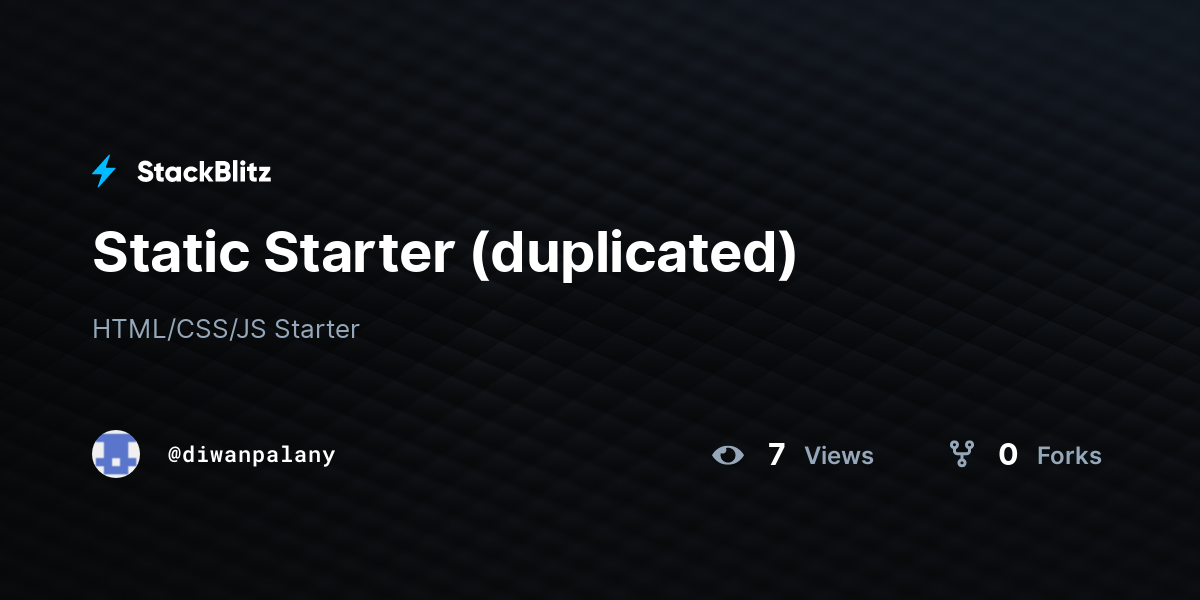 Static Starter (duplicated) - StackBlitz