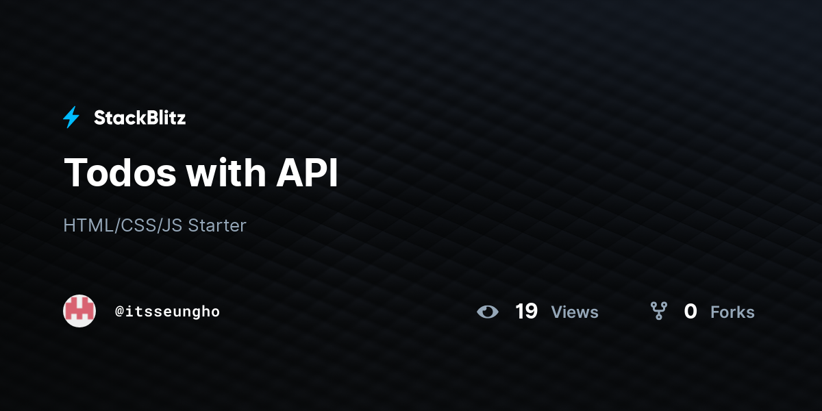 Todos with API - StackBlitz