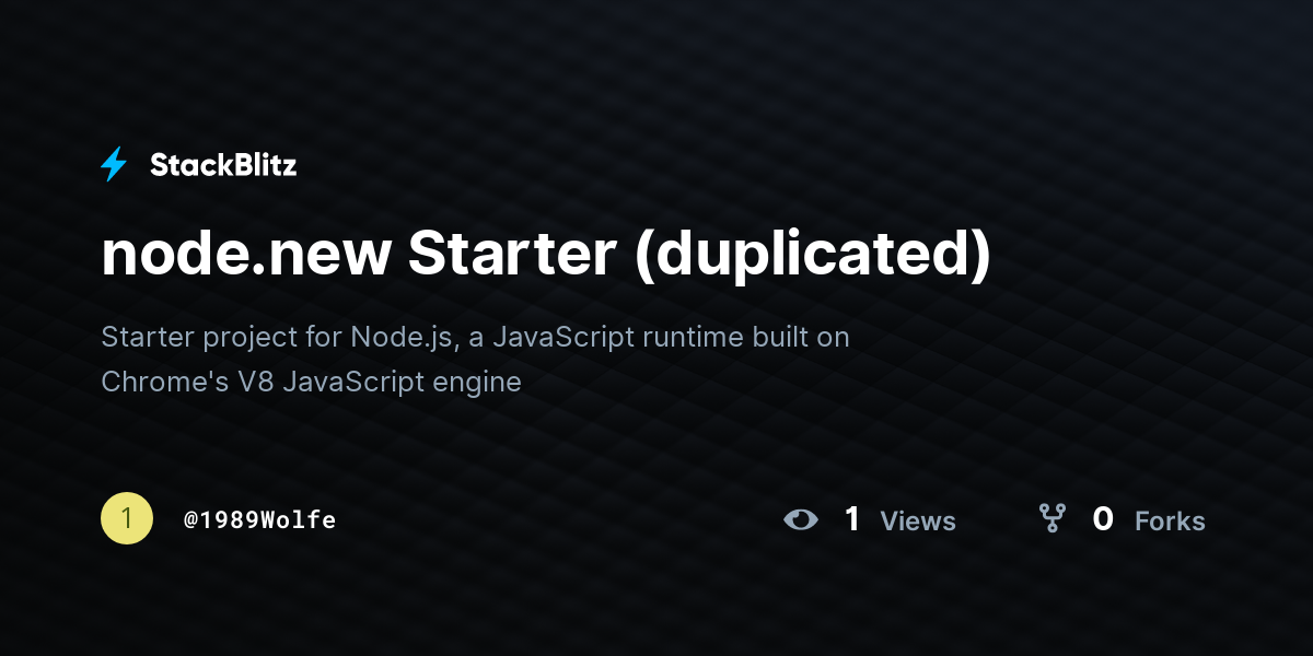 node.new Starter (duplicated) - StackBlitz