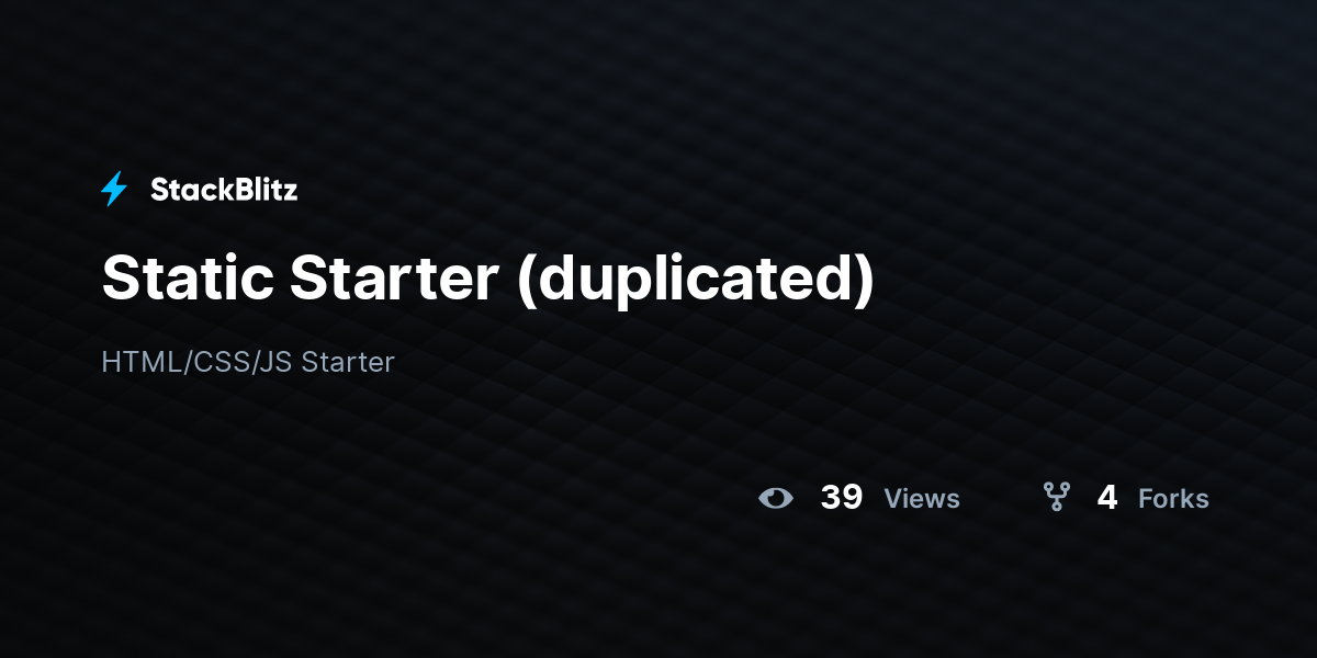 Static Starter (duplicated) - StackBlitz