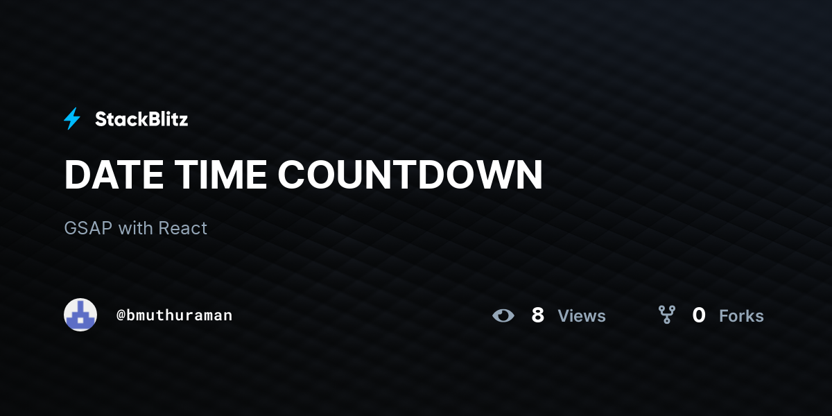 DATE TIME COUNTDOWN - StackBlitz