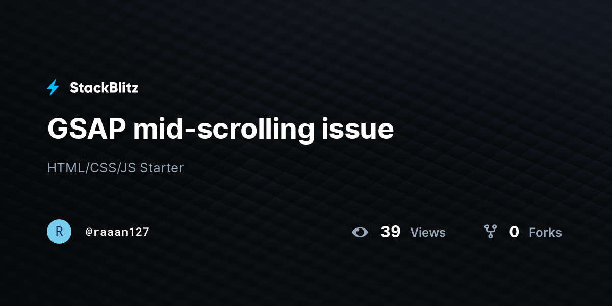 GSAP mid-scrolling issue - StackBlitz