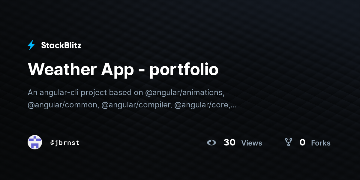 Weather App - portfolio - StackBlitz