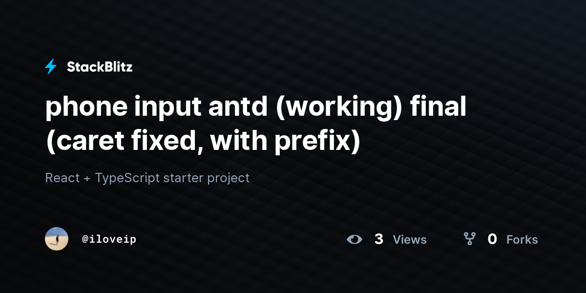 phone input antd (working) final (caret fixed, with prefix) - StackBlitz