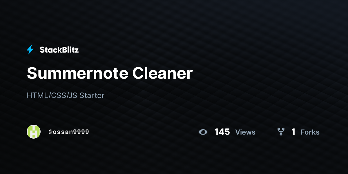 Summernote Cleaner - StackBlitz