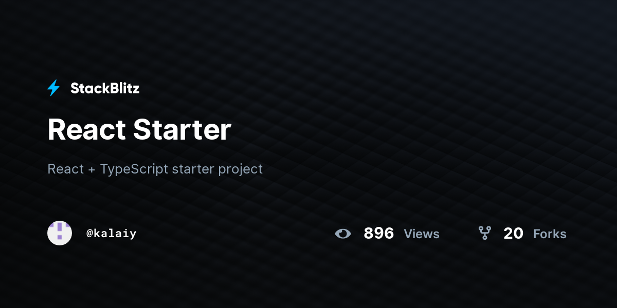 React Starter - StackBlitz