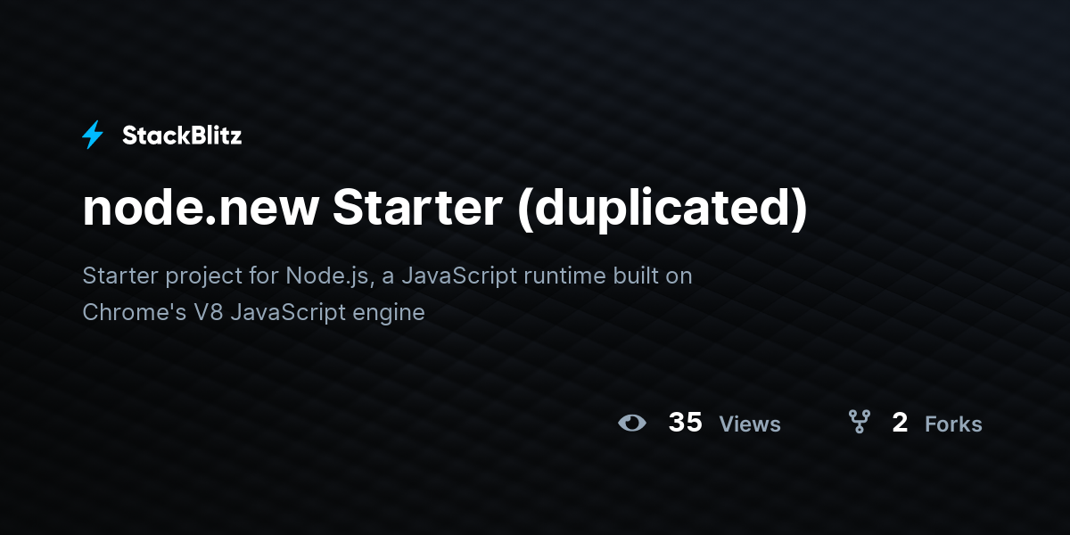 node.new Starter (duplicated) - StackBlitz