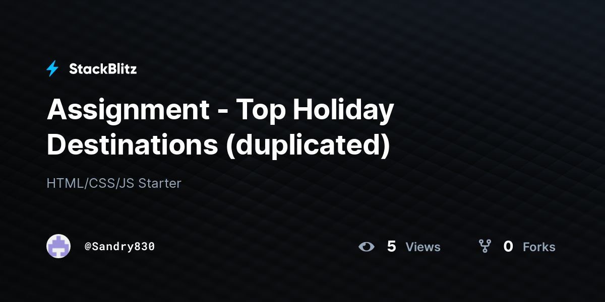 Assignment - Top Holiday Destinations (duplicated) - StackBlitz