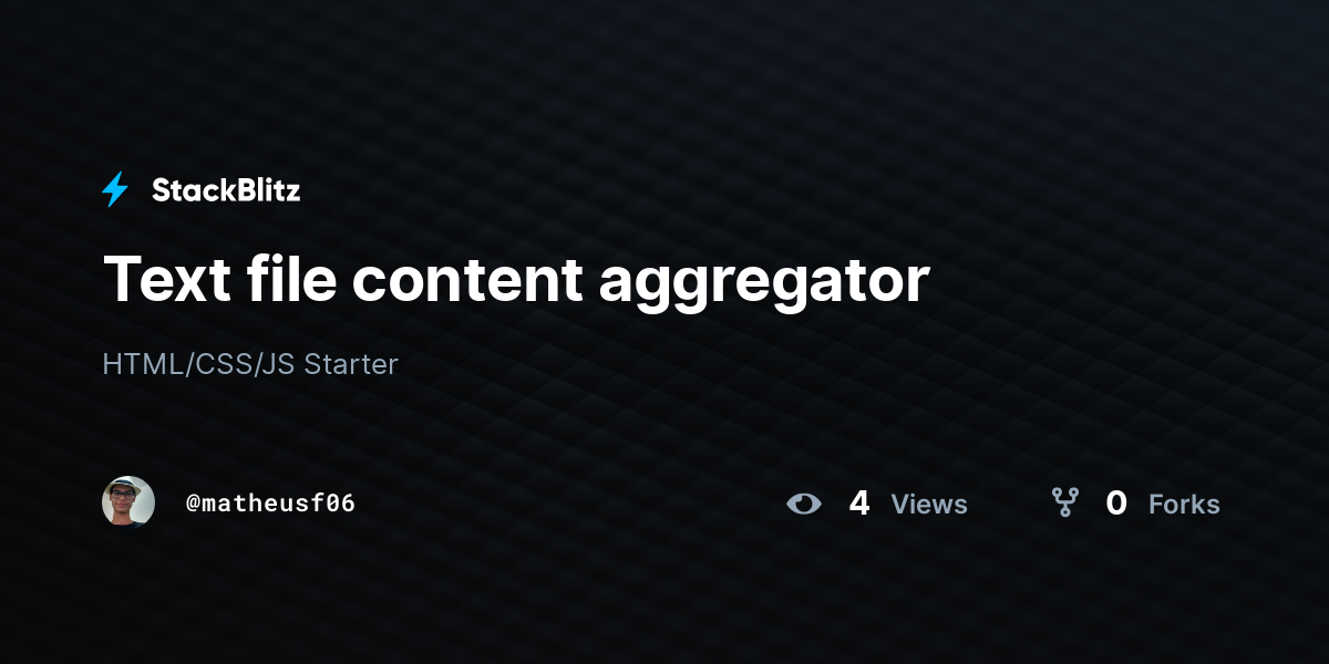 Text file content aggregator - StackBlitz