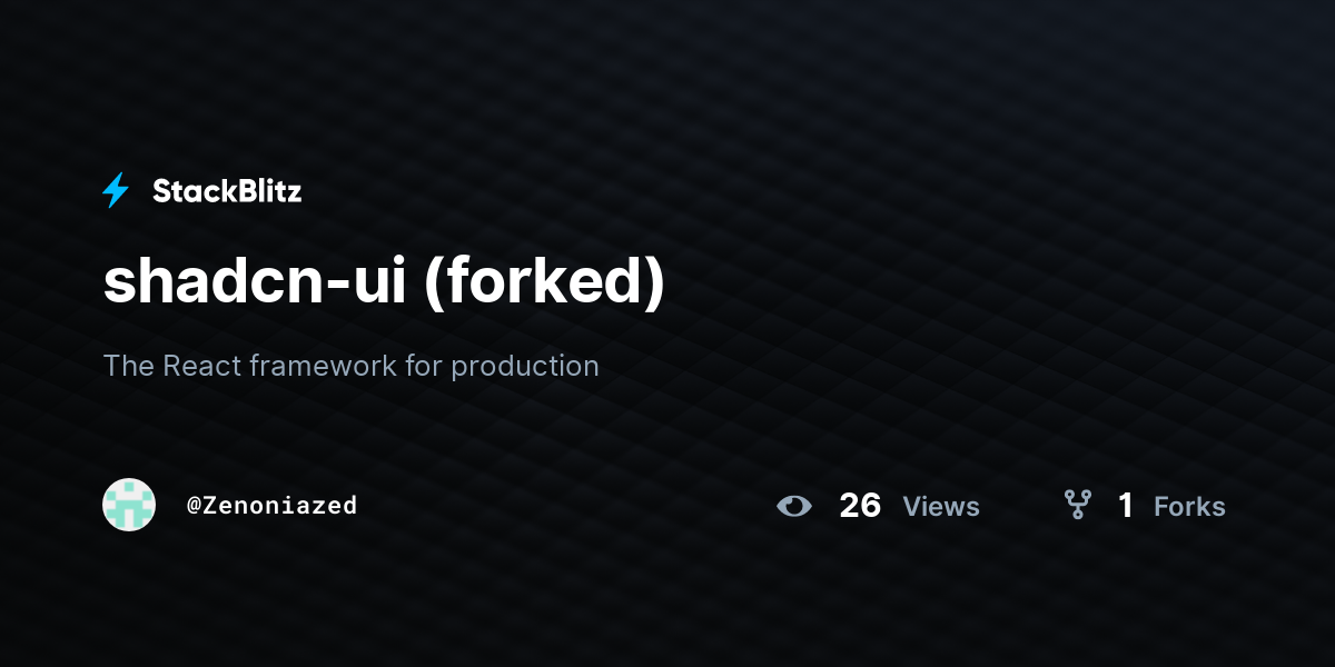 shadcn-ui (forked) - StackBlitz
