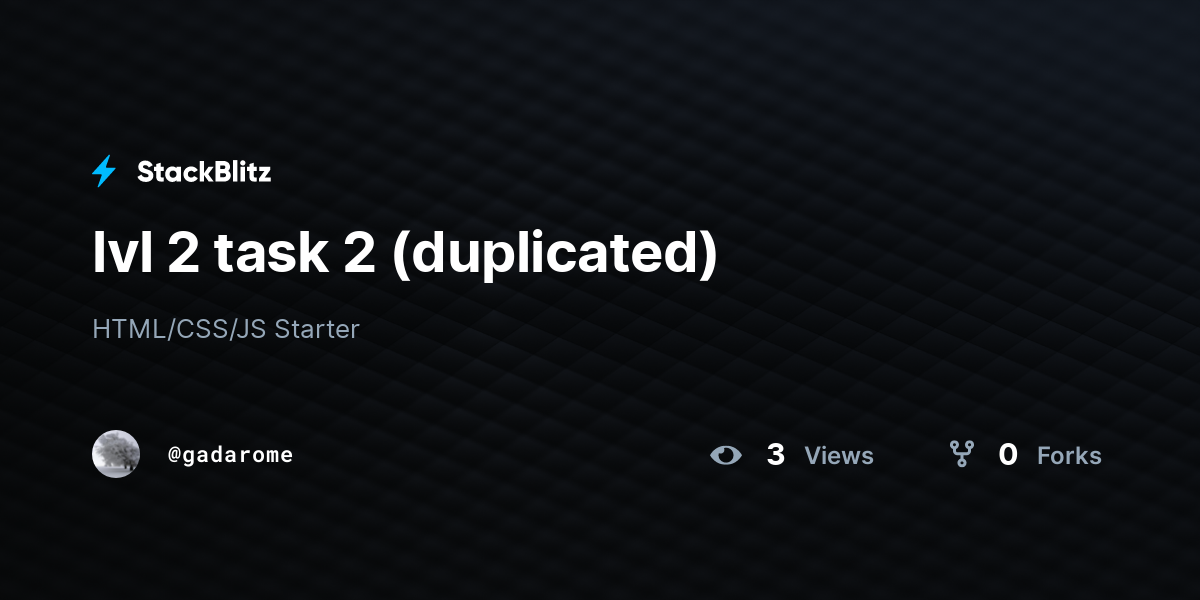 lvl 2 task 2 (duplicated) - StackBlitz