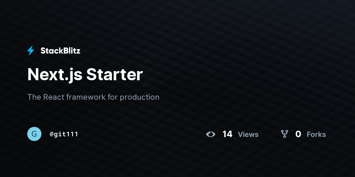 Next.js Starter - StackBlitz