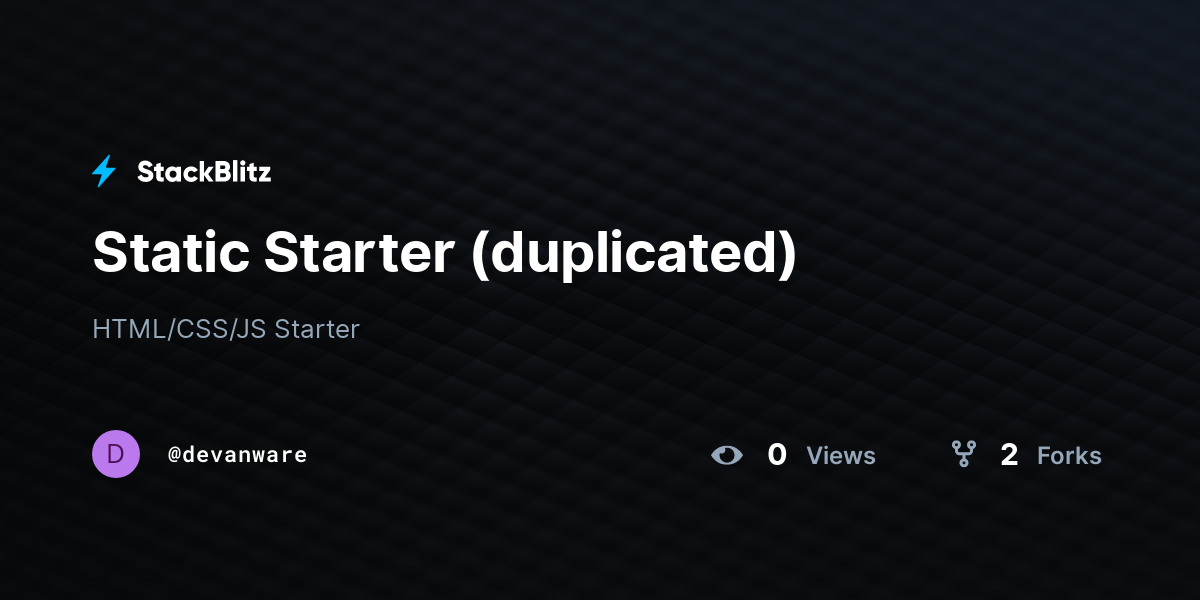 Static Starter (duplicated) - StackBlitz